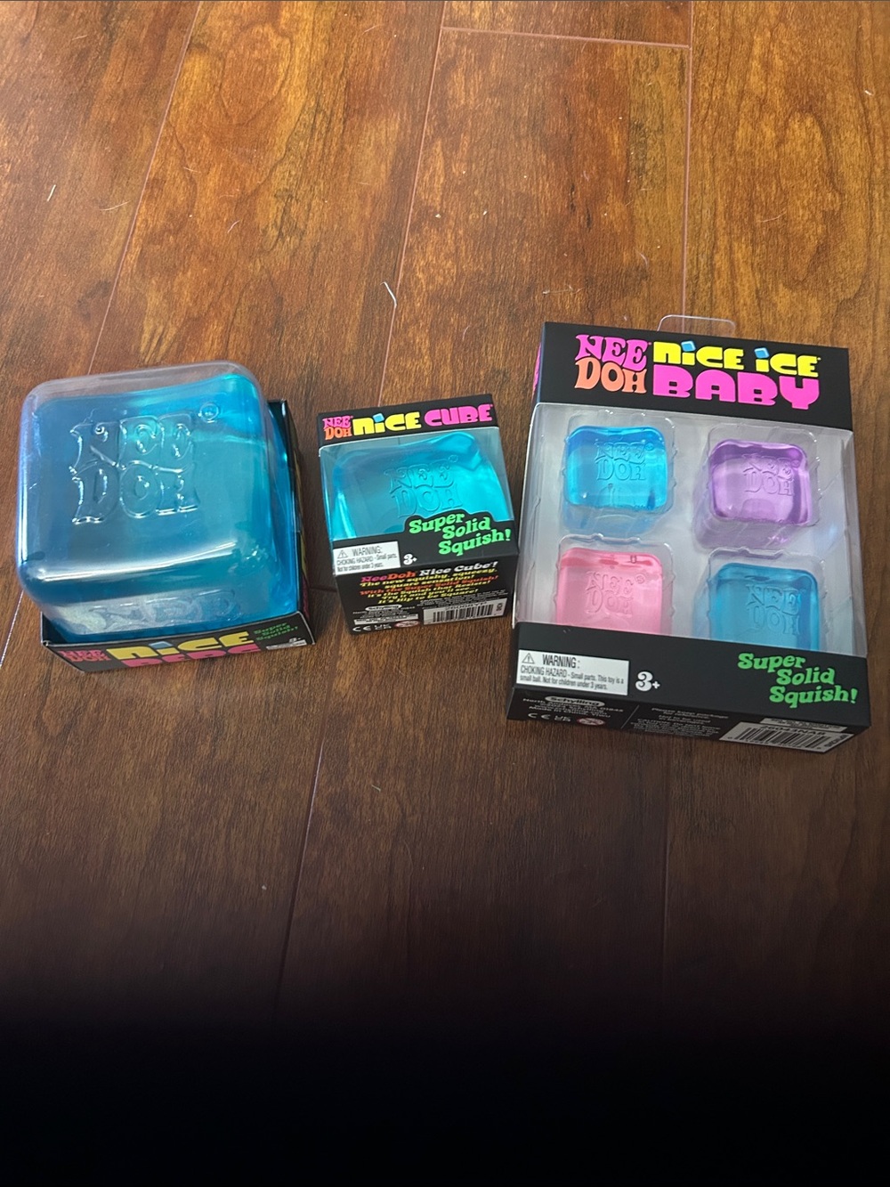 (3) Nee Doh’s.  All Blue.   Nice Berg, Nice Cube and Nice Ice Baby.